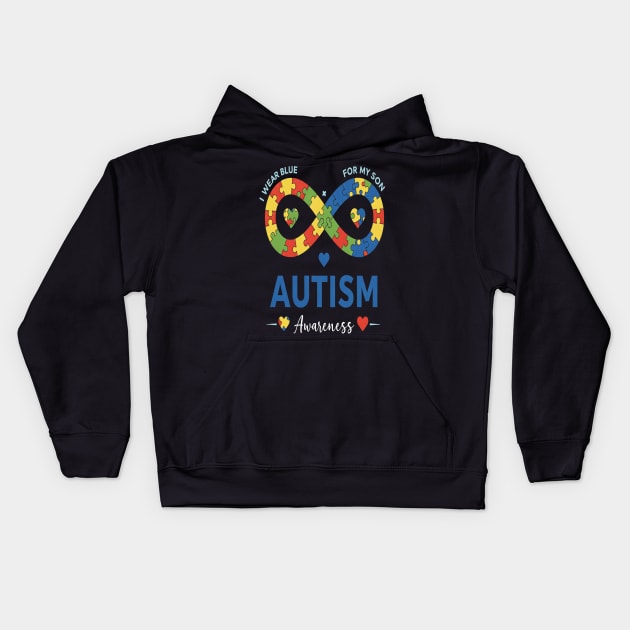 Autism Son Tee - Infinity Love Awareness Design Kids Hoodie by Ninja